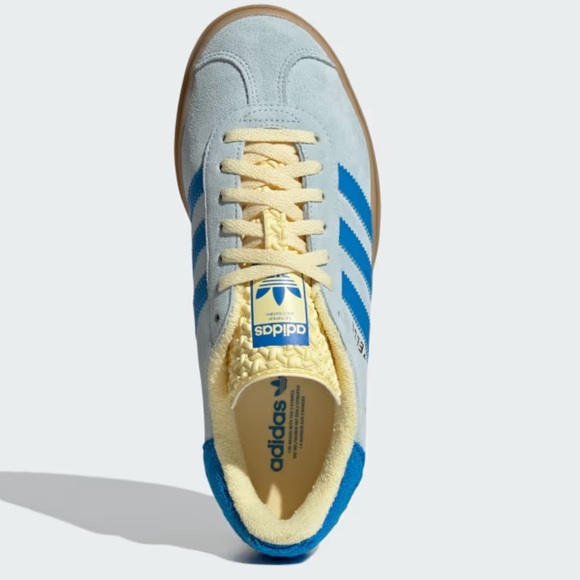 NWT Adidas Gazelle Bold Almost Blue/Bright Blue/Almost Yellow Size W7 - Picture 2 of 15